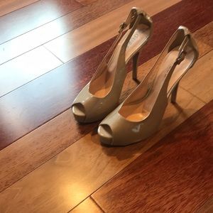 Beige/ cream platform shoes worn once